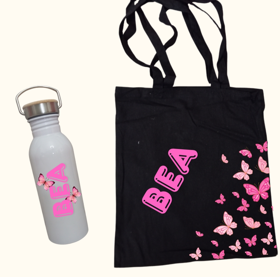 L8- LOTE TOTE BAG Y BIDÓN