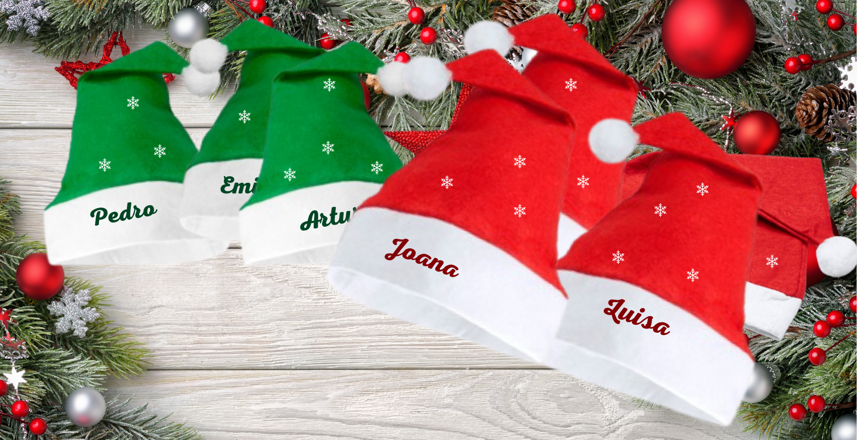 X2- GORROS NAVIDEÑOS PERSONALIZADOS