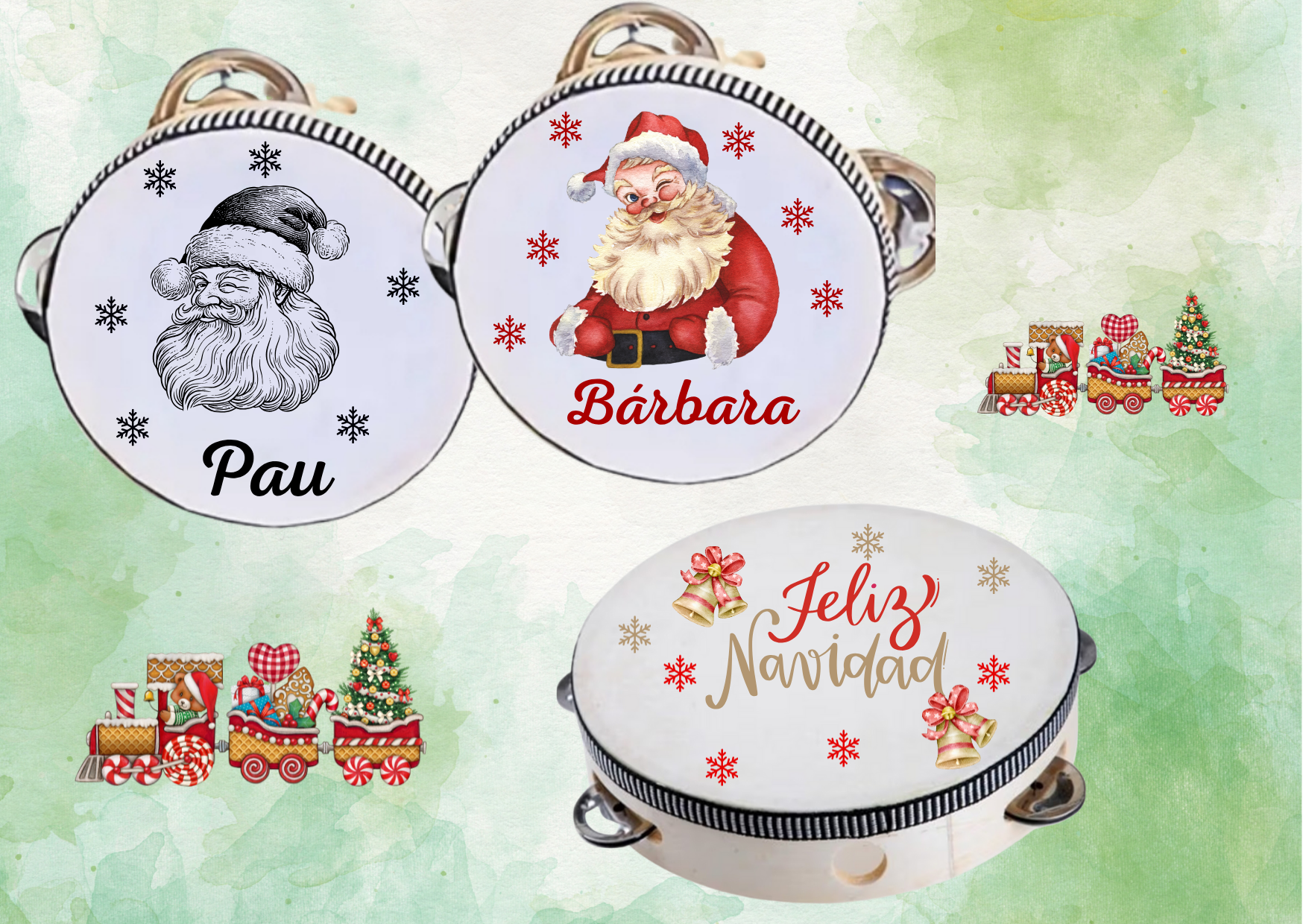 X1- PANDERETA NAVIDEÑA PERSONALIZADA - Imagen 2