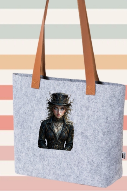 M6- BOLSO FIELTRO GRIS - Imagen 3